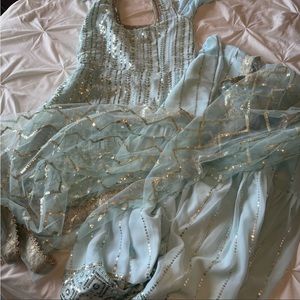 Three piece sharara outfit- baby blue